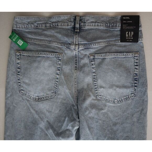 GAP Denim 593220 Women's Sz 12/31 L Light Wash '90s Mid-Rise Loose Fit Jeans - Picture 8 of 10